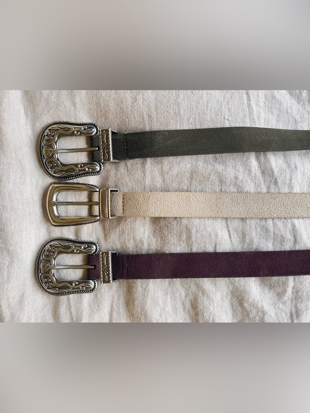 3 Women’s Lucky Brand Western Belts, for Waist ~31 inches.